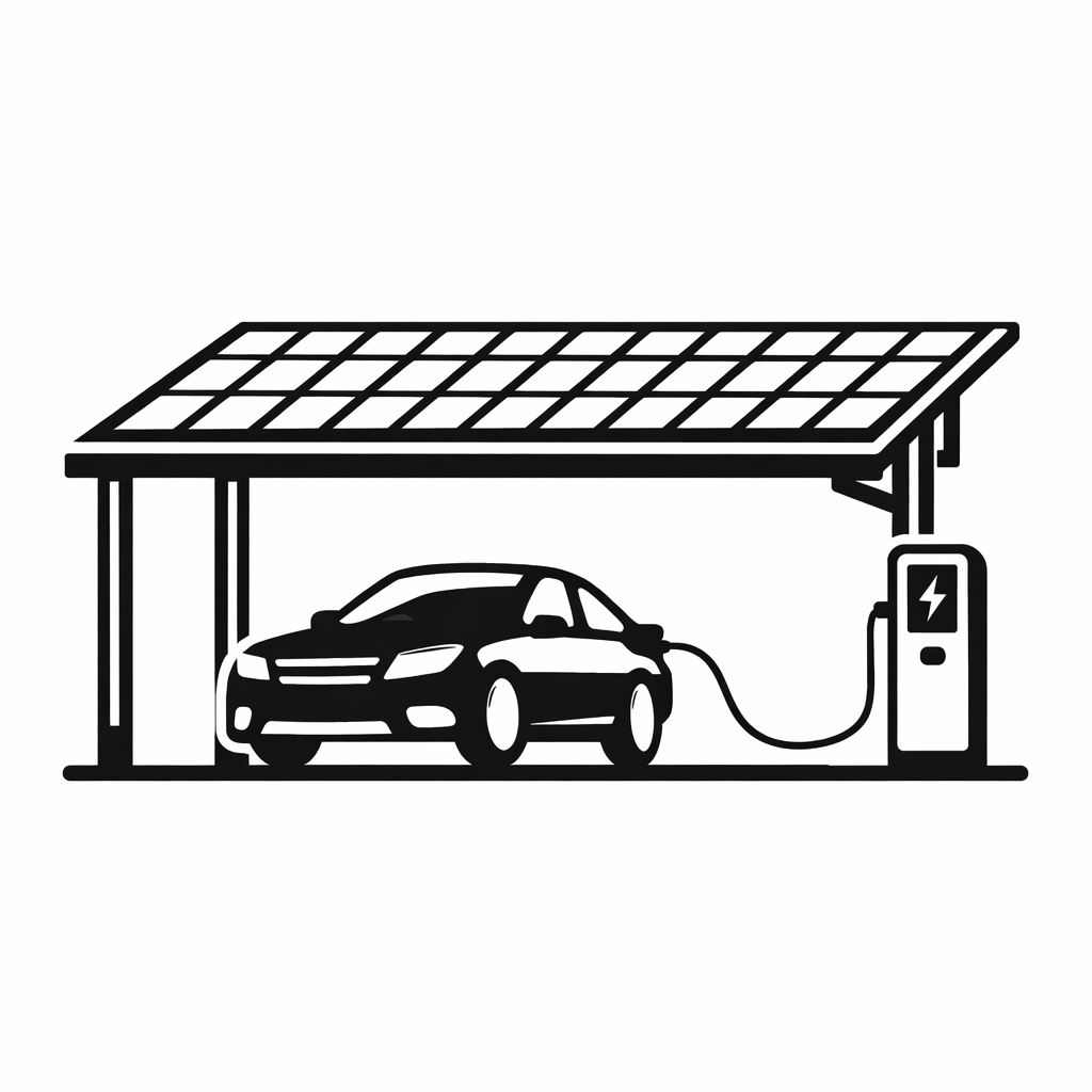 Ombrière photovoltaïque & borne IRVE - LA MARNE